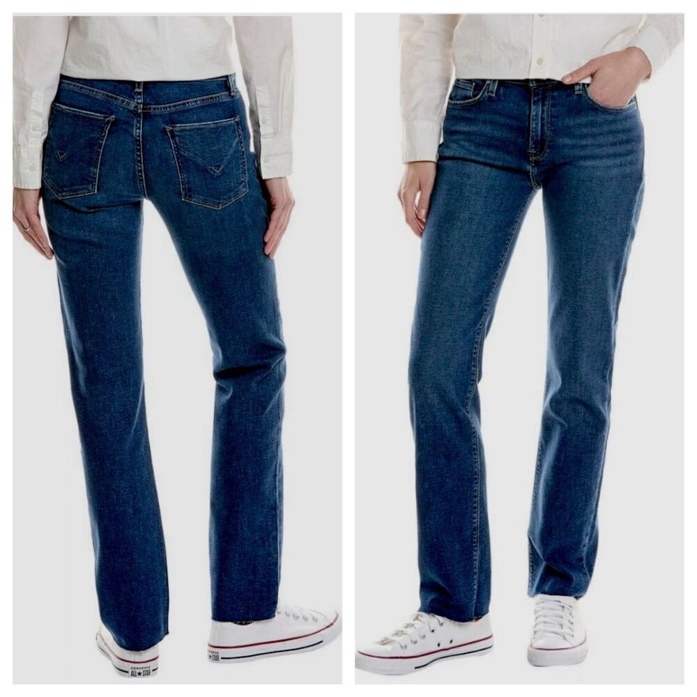 NWT Hudson Jeans Dark Wash Midsize Straight Leg Jean Premium Denim Size 10 EU 30